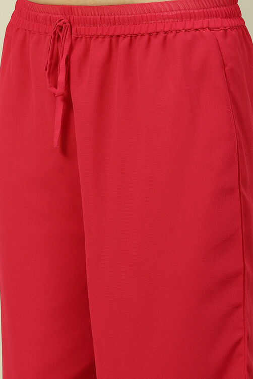 Pink Cotton Blend Woven Straight Kurta Suit Set image number 2