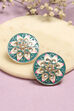 Teal Brass Earrings image number 0