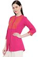 Pink Cotton Flared Indie Top image number 2