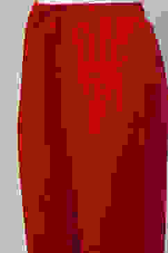 Red Rayon Slub Straight Palazzos image number 1