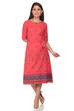 Coral A Line Cotton Dress image number 0