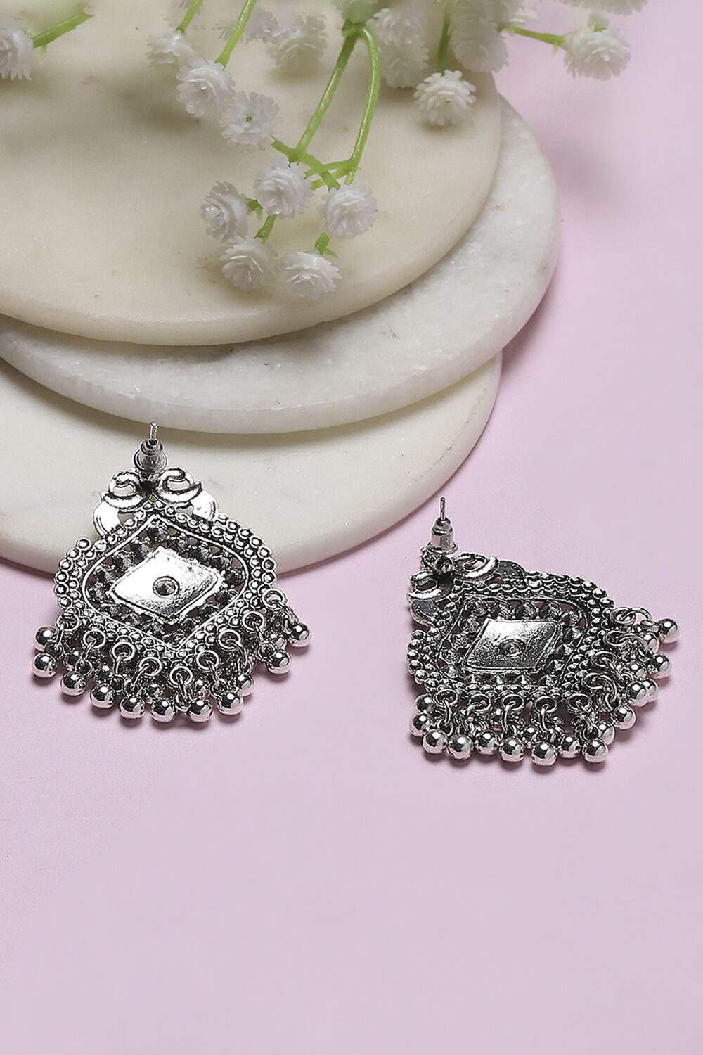 Purple-Maroon Oxidize Alloy Danglers image number 2