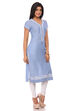 Blue Cotton Straight Kurta image number 2