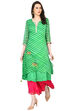 Green A-Line Polyester Kurta image number 0