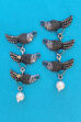 Light Blue Metal Brass Earring image number 0