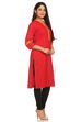 Red Cotton Kalidar Kurta image number 1