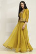 Yellow Viscose Blend A-Line Solid Top Lehanga Lehenga image number 3