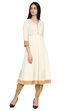 Off White Kalidar Cotton Kurta image number 0
