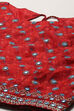 Red Polyester Flared Printed Lehenga set image number 1