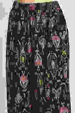 Black Viscose Blend Printed A-Line Kurta Pants Set image number 2