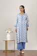 Blue Viscose Polyester Viscose Rayon Kurta Pants Set image number 0