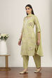 Green Cotton Straight Suit Sets image number 3