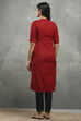 Maroon Viscose Straight Kurta Pants Set image number 4