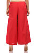 Red Cotton Flared Palazzo image number 3