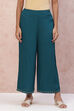 Dark Green Viscose Rayon Palazzo Pants image number 0