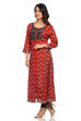 Rust Straight Viscose Kurta image number 3