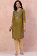 Pink Art Silk Floral Kurta image number 0