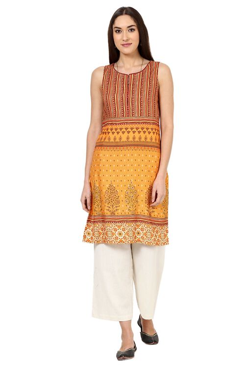 Yellow Straight Viscose Rayon Indie Top image number 0