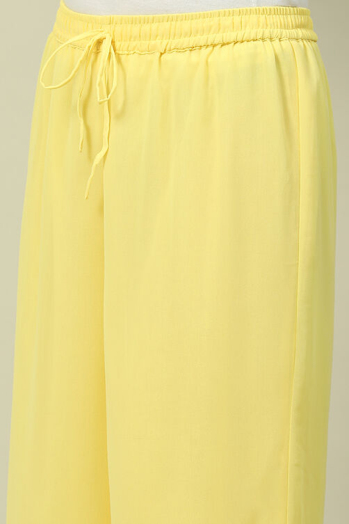 Yellow Cotton Blend Palazzo image number 1