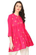 Pink A-Line Viscose Kurta image number 0