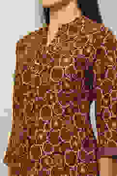 Brown Rayon Printed Straight Kurta image number 1