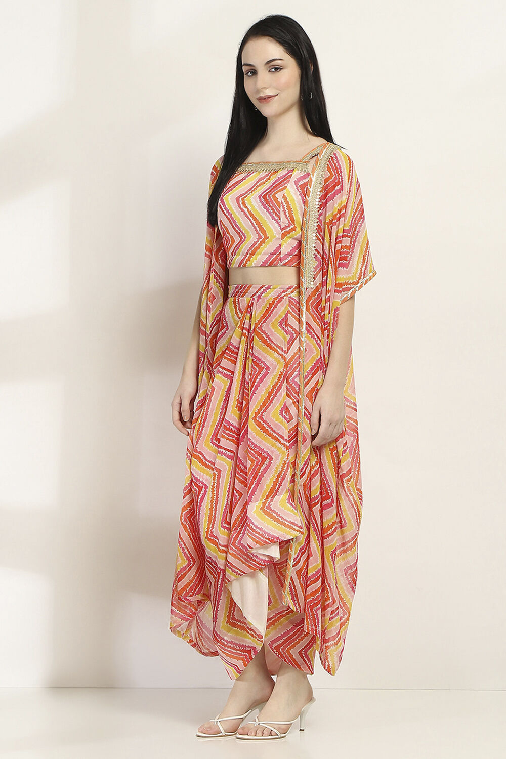 Pink Polyester Skirt Set image number 3