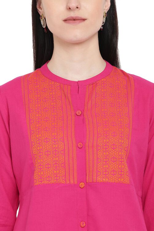 Pink Cotton Flared Indie Top image number 1