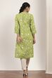 Green Viscose Rayon Straight Kurta Pants Set image number 4