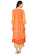 Orange Flared Polyester Kurta image number 4