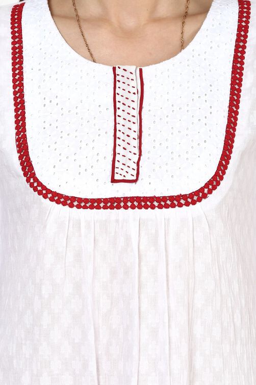 White A-Line Cotton Indie Top image number 5