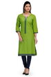 Green Cotton Straight Kurta image number 0