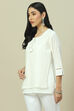 White Cotton Straight Top image number 2