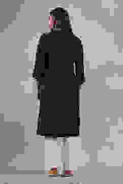 Black Solid Straight Kurta image number 3