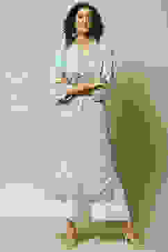 Green LIVA Straight Printed Kurta image number 0