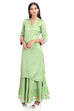 Green Straight Viscose Suit Set image number 3