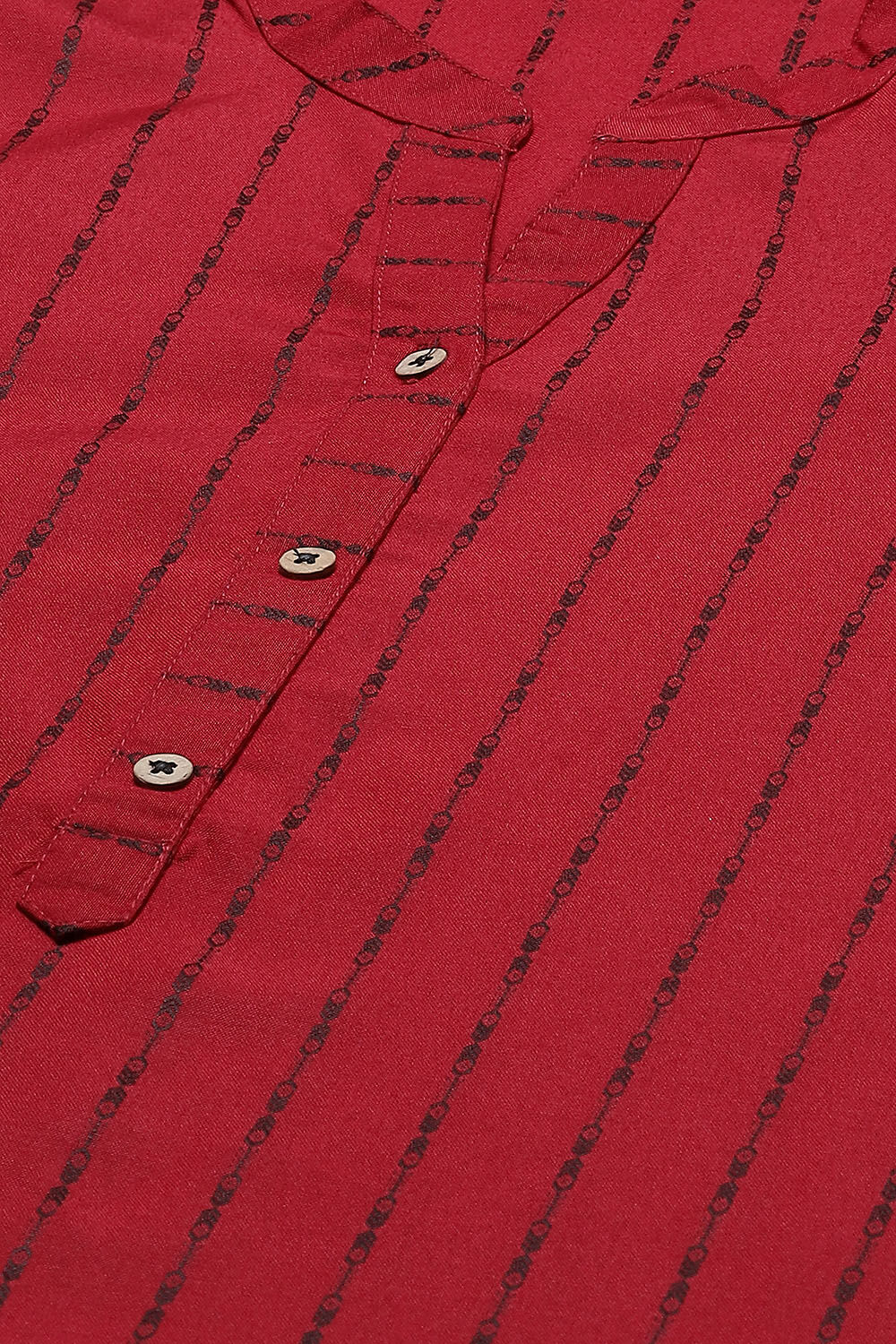 Maroon Printed Straight Kurta image number 1