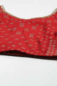 Red LIVA Woven Kurta Suit Set image number 1