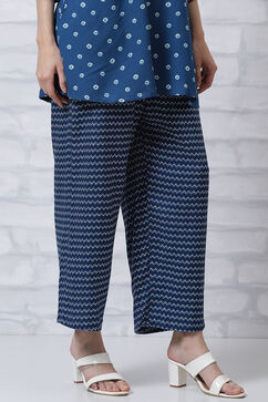 Indigo LIVA Palazzo Pants image number 3