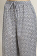 Grey Cotton Gathered Suit Set With Dupatta image number 2