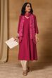 Fuschia Viscose Blend Straight Solid Kurta image number 0