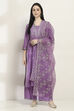 Lavender Viscose Gathered Set image number 6