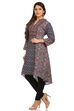Blue Asymmetric Cotton Kurta image number 2