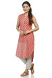 Red Viscose Straight Kurta image number 3