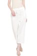 Off White Cotton Fusion Pants image number 0