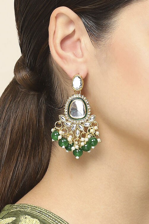 Green Oxidised Alloy Earrings image number 1