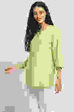 Lime Green Viscose Rayon Straight Kurti image number 2