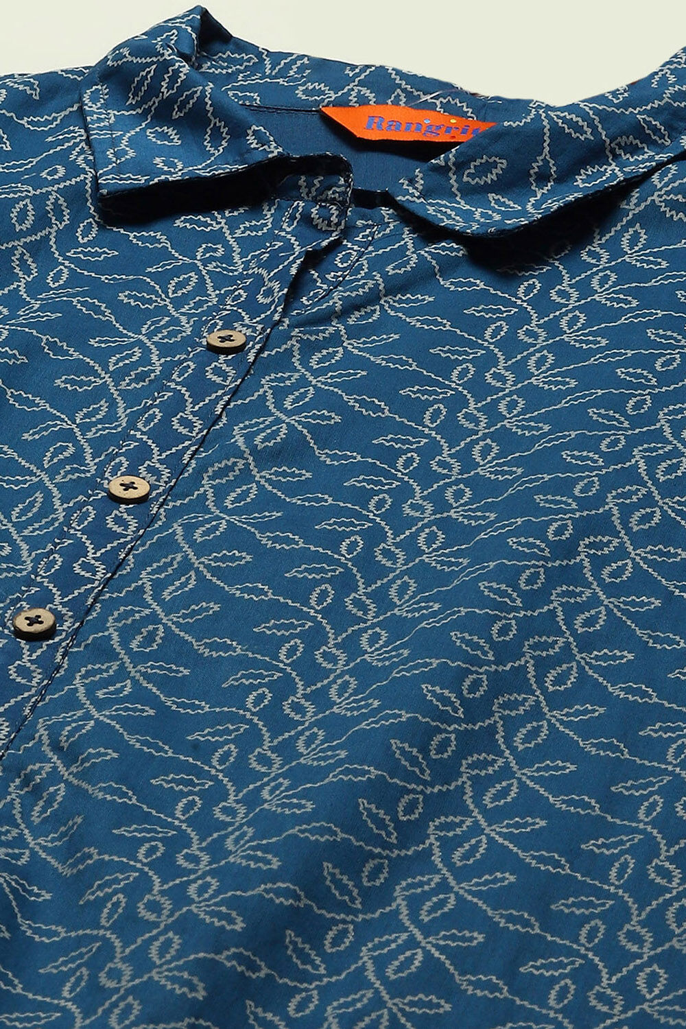 Indigo Cotton Blend Tiered Dress image number 1