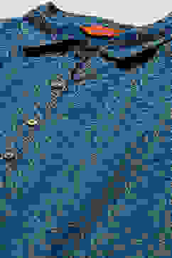 Indigo Cotton Blend Tiered Dress image number 1