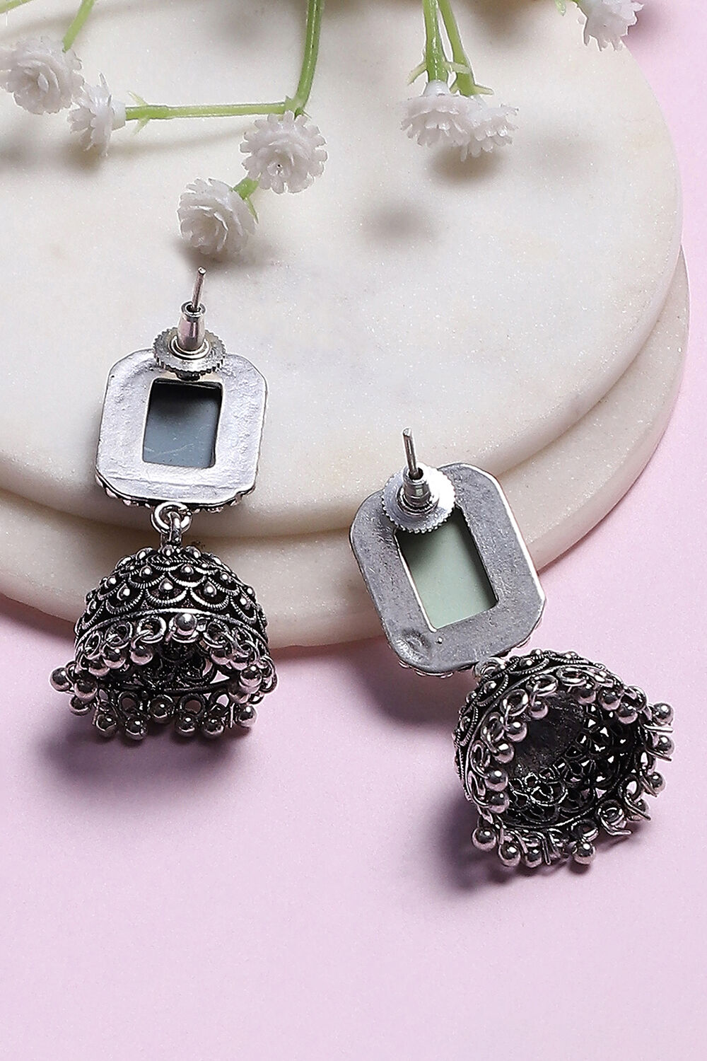 White Brass Jhumka image number 2