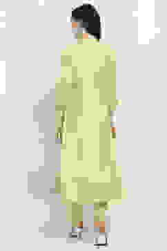 Lime Green Viscose Rayon Flared Set image number 4